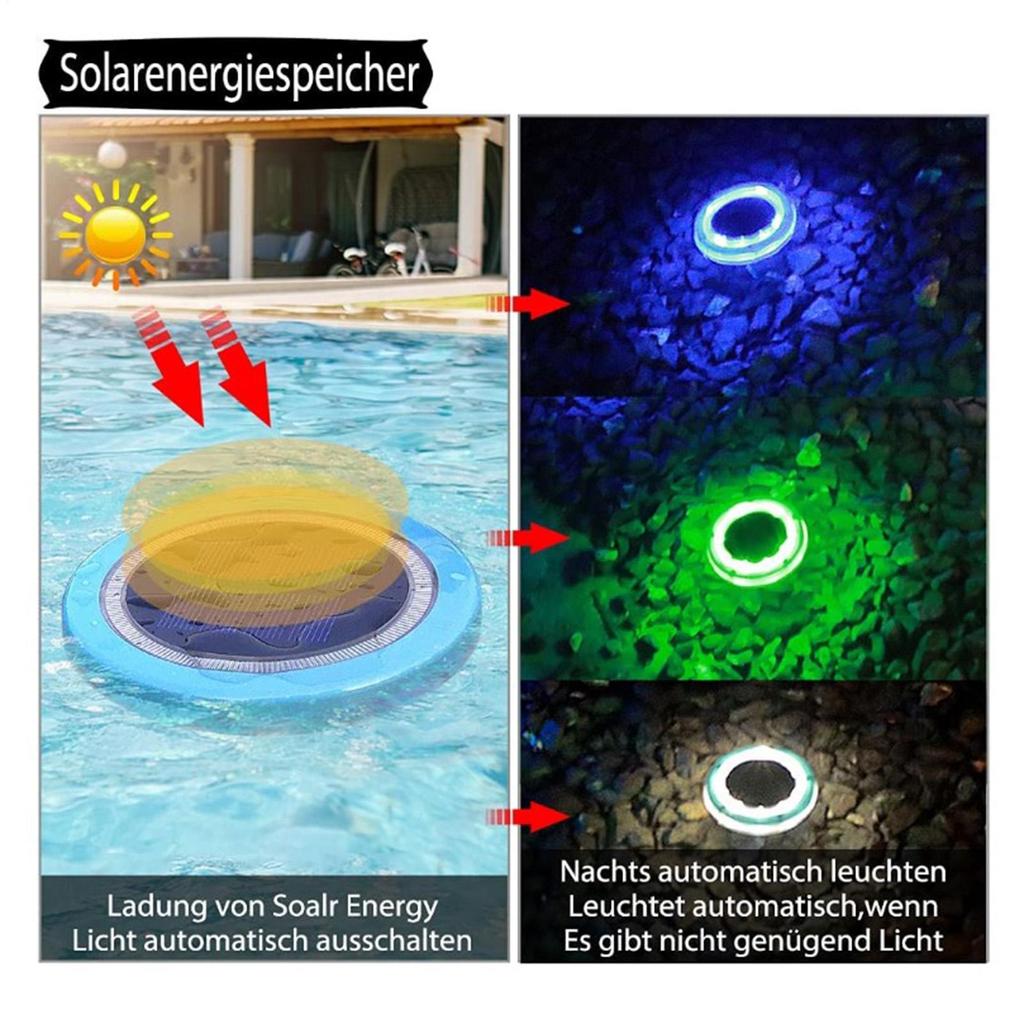Solar Floating Pool Light IP68 Waterproof Swimming Pool Lamp Outdoor Decorative Light Blue LED Floating Garden Pool Light