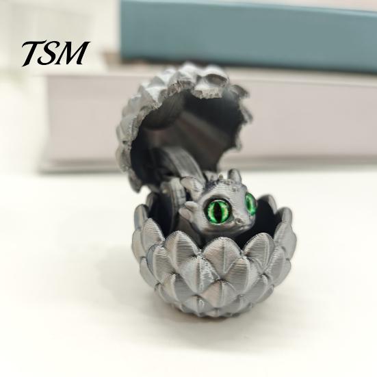 Home Decor Dragon Egg 3D Printed Ornament Vibrant Color Small Size Stress Relief Fidget Toy Adorable Cartoon Statue Sculpture