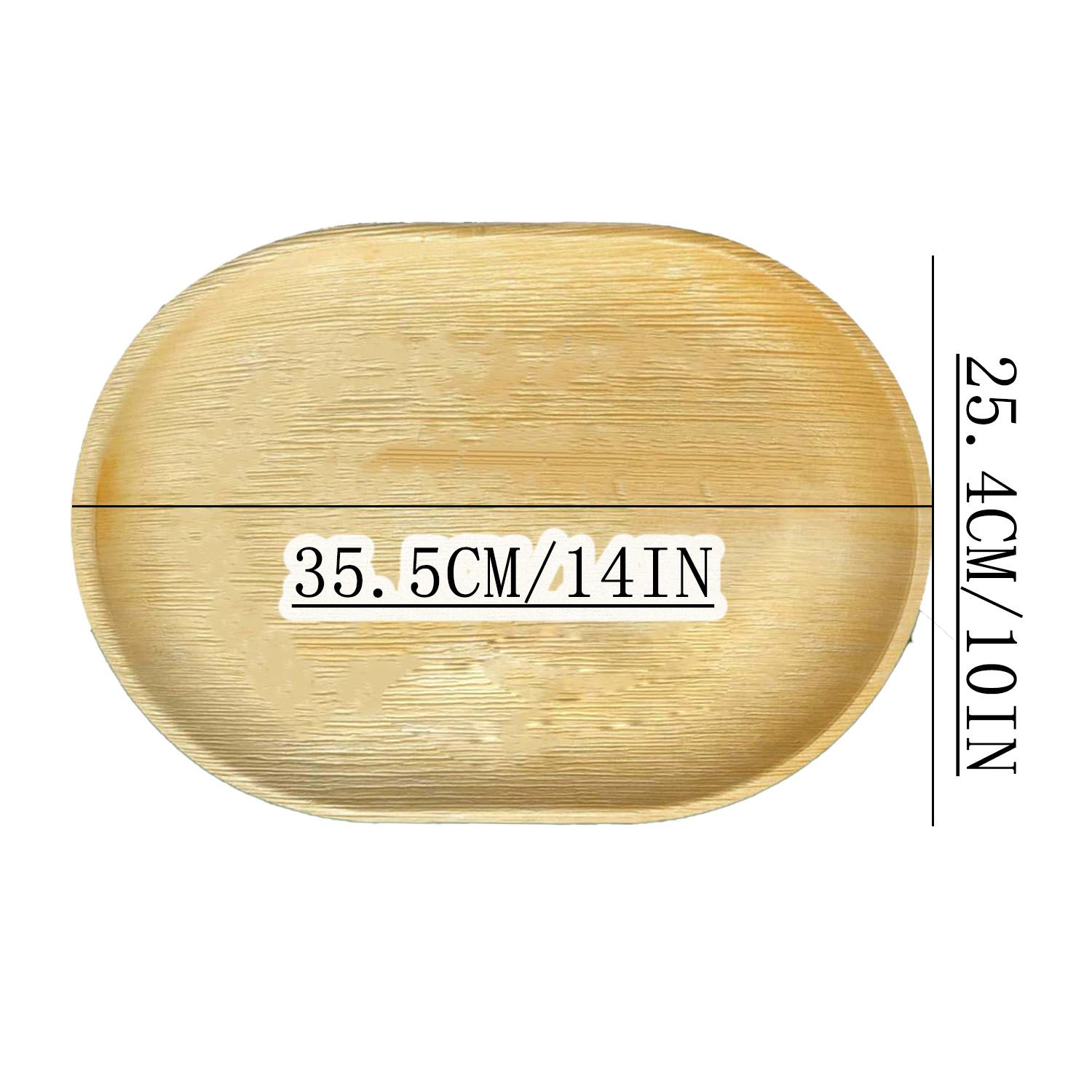 

Большой поднос из материала пальмового листа, штабелируемый и биоразлагаемый поднос для обеденного стола 10x14inches