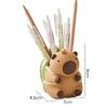Capybara Desk Pen Holder Resin Craft Stationery Organizer Pencil Storage Box  Desktop Decoration