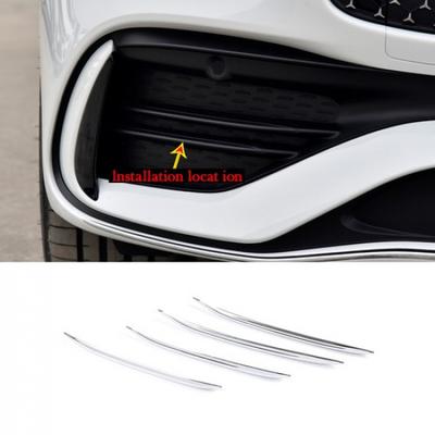For Benz C-Class W206 C300  ABS Silver Front Fog Light Lamp Strip Trim