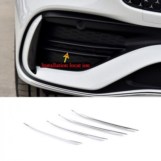 For Benz C-Class W206 C300 ABS Silver Front Fog Light Lamp Strip Trim