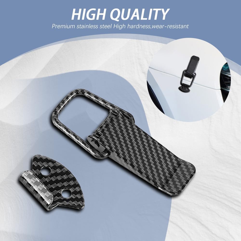2PCS Car Bumper Clips, Bumper Quick Release, Front Rear Bumper Fastener Kit, Durable Carbon Fiber Car Bumper Security Hook Lock Clips, Universal Car