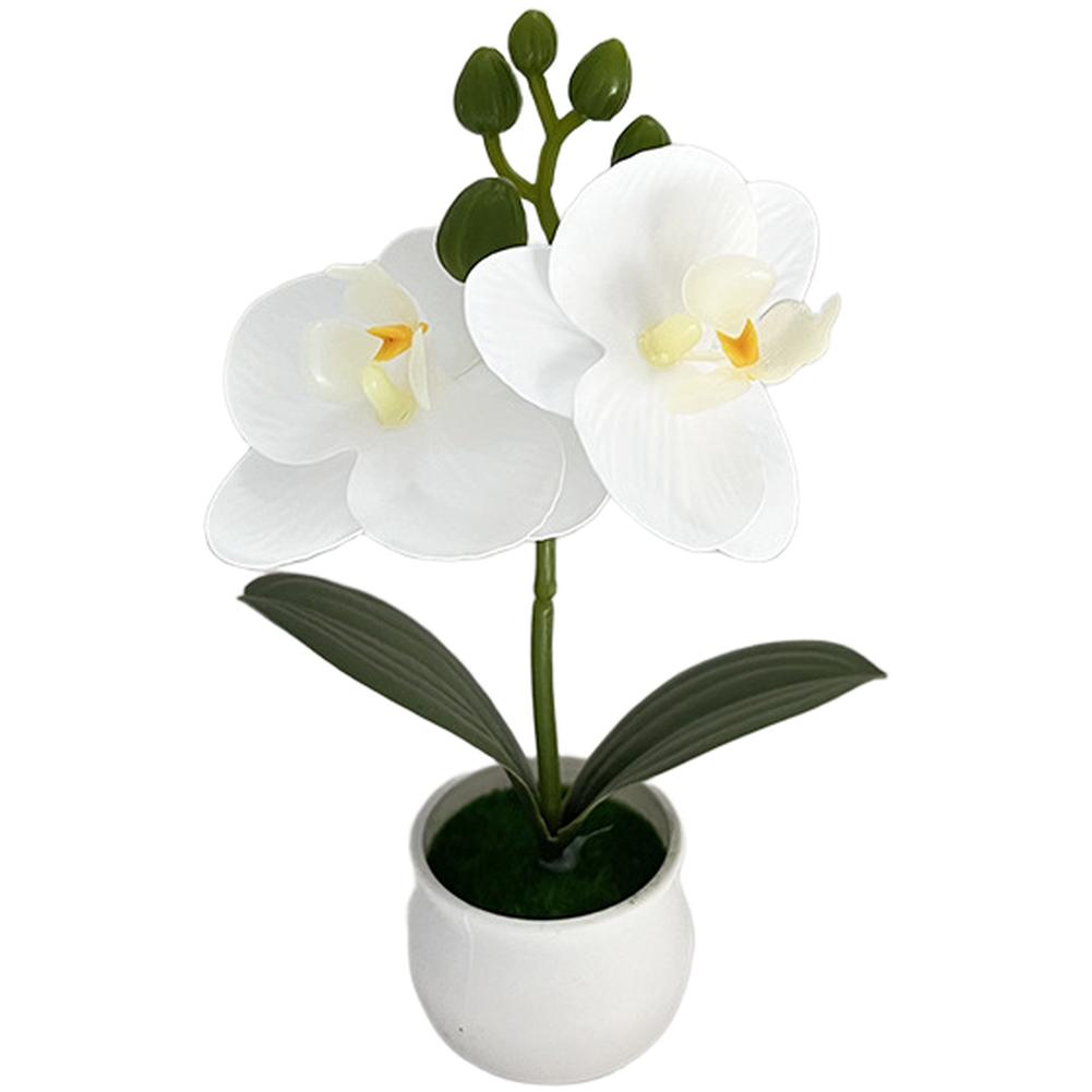 Wedding Centerpiece Artificial Orchid Lifelike Simulation Plastic Construction Low Maintenance Decoration Yellow