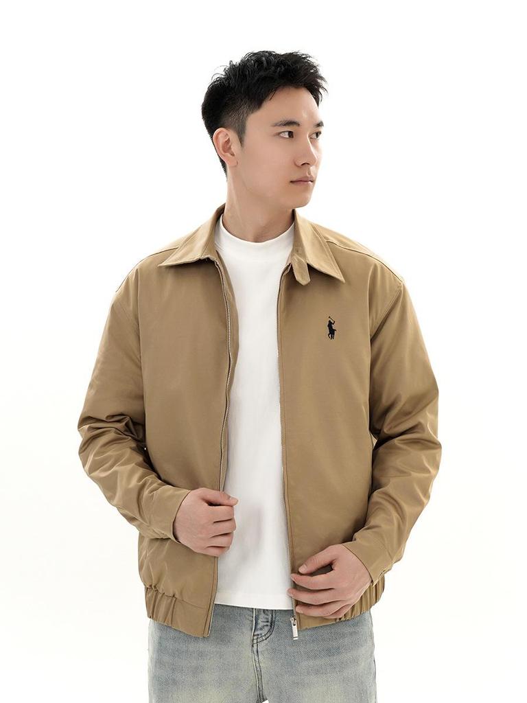2025 Men's Old Money Style Cotton Lapel Harrington Jacket - New American Trendy Cleanfit Design