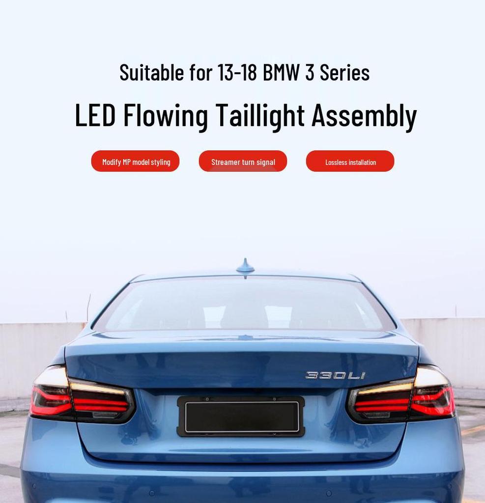 Compatible with 2013-2018 BMW 3 Series F30/F35 Rear MP Style LED Sequential Signal Daytime Running Brake Light.
