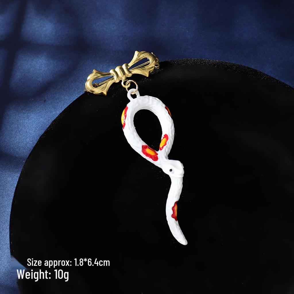 Halloween Retro Zodiac Snake Brooch - Enamel Pin Suit Accessory