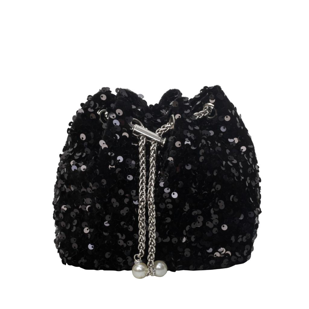 Fashion personalized sequined bucket bag shoulder bag trendy messenger dinner bag