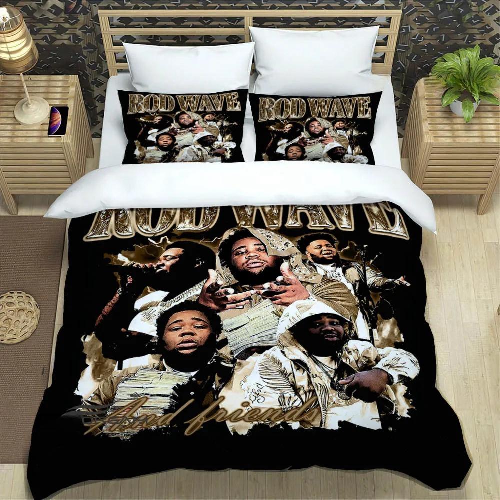 Popular Music Rod Wave Print Bedding Sets exquisite bed supplies set duvet cover comforter set bedding set luxury birthday gift