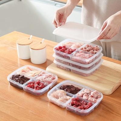 Küche lebensmittel lagerung gemüsefach kühlschrank gefrorenes fleisch abteilung tiefgekühlte versiegelt box frühlingszwiebel ingwer knoblauch vorbereitet gemüse box