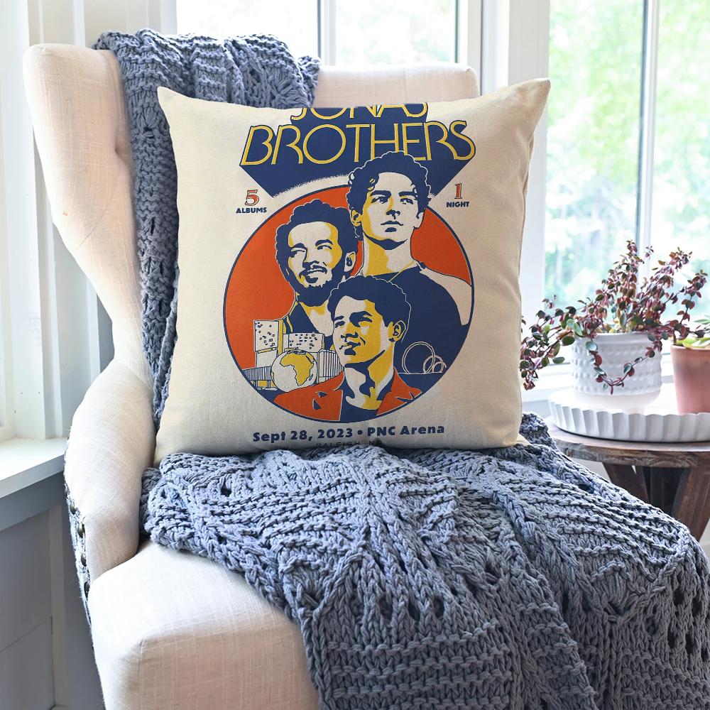 Band J-JONAS B-BROTHERS Kuddfodral Fyrkantig Kudde Sovrum Soffa Fritidskomfort Kuddar Bil Vardagsrum Heminredning 40X40