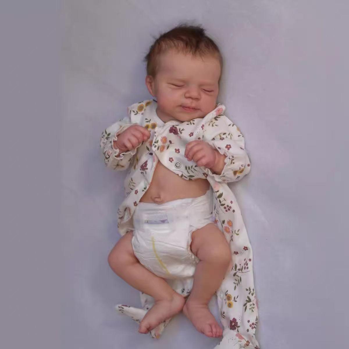 

50cm Lifelike Reborn Baby Doll, Waterproof Vinyl, Hand-Rooted Hair, Precious Newborn Gift baby