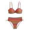 Print Bikini Sets Tie Side Cut Out High Waist High Cut Two Pieces Swimsuit Women's Backless Swimwear Bathing Suits