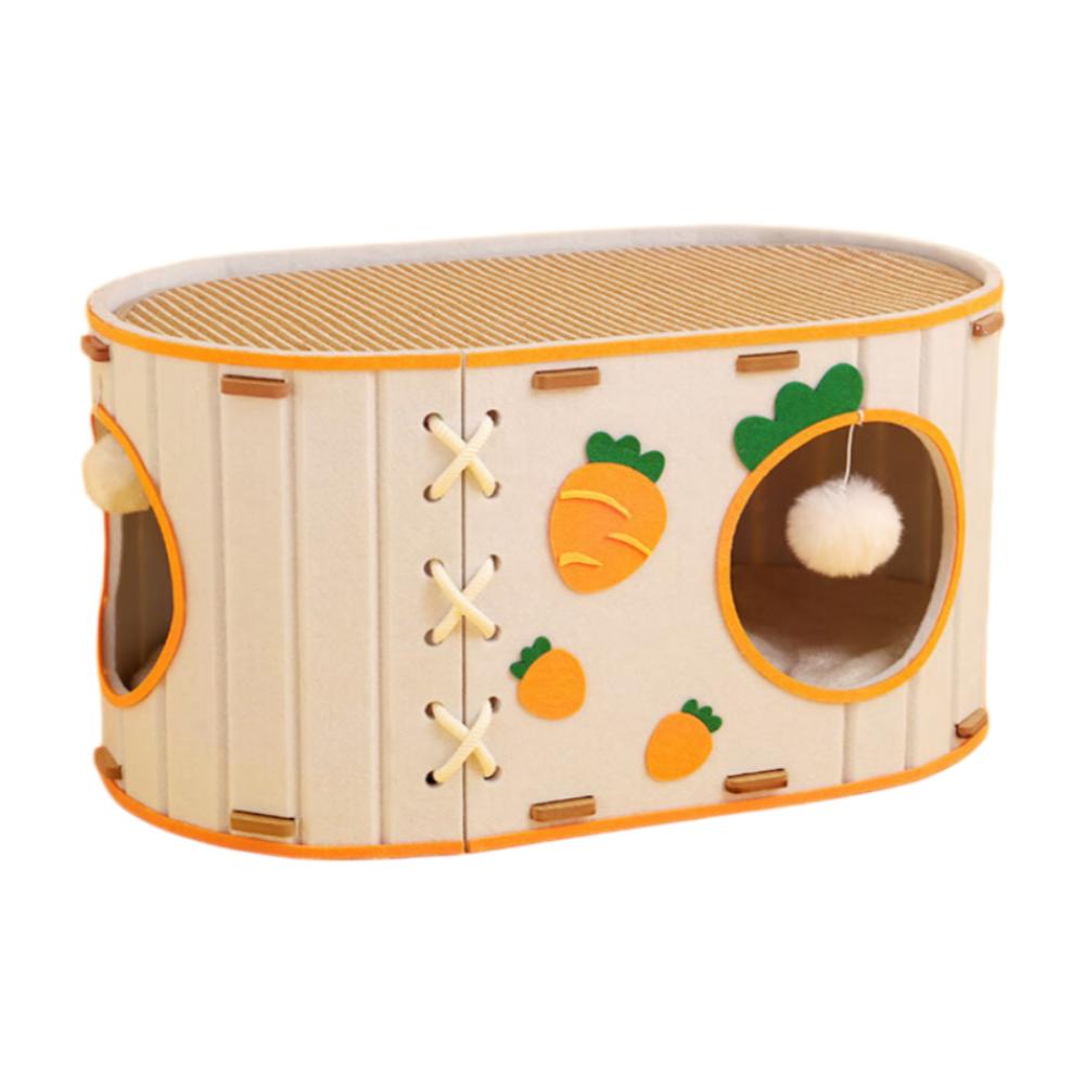 Breathable Cat House Felt Cat Scratching Board Creativity Carrot Cat Bed Pets Under 7kg серый