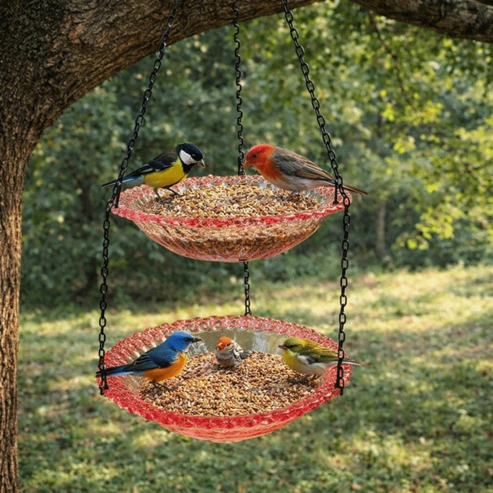 Flower Shaped Bird Bathtub Transparent Hummingbird Feeder Hanging Bird Feeder  Balcony