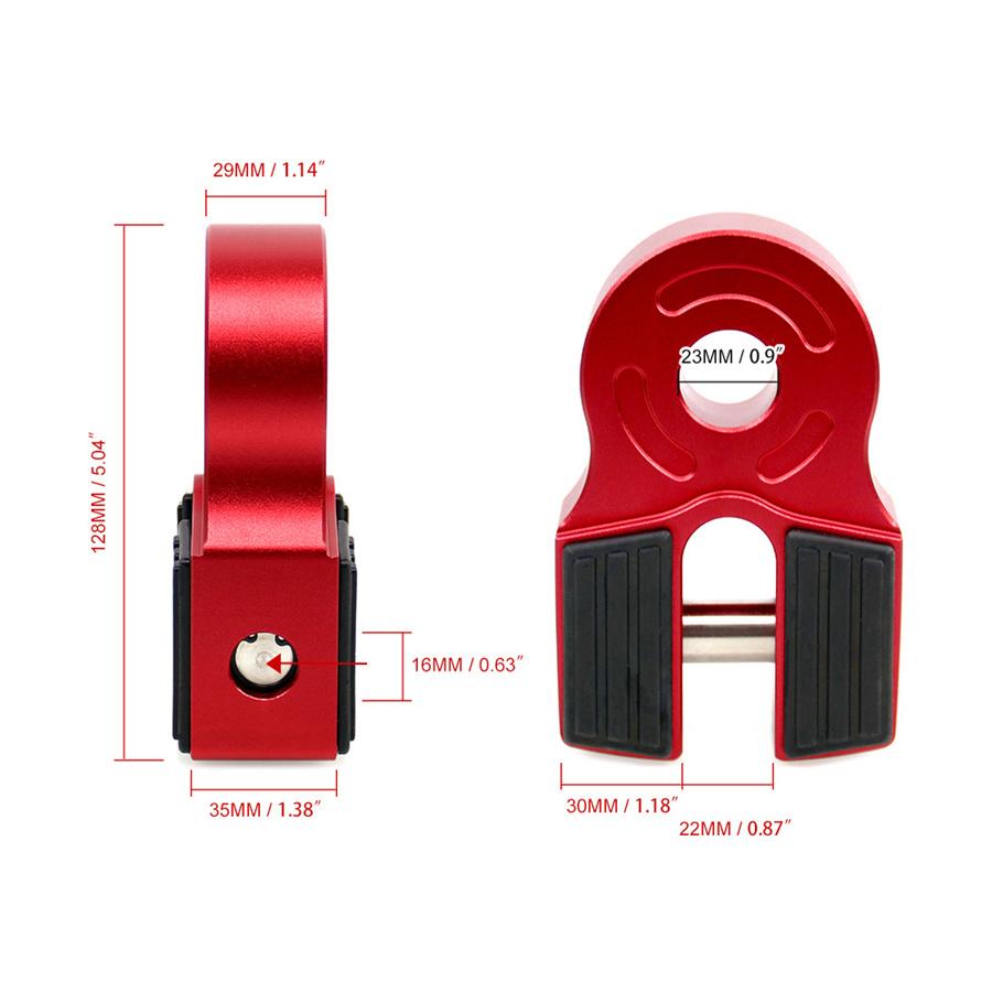 Red Aluminum Flatlink Winch Shackle Mount Assembly For Tow Haul Truck ATV UTV