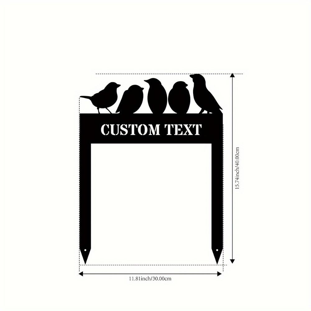 Custom Metal Garden Stakes Bird Design Personalized Address Plaque Outdoor House Number Sign TYDZ003052