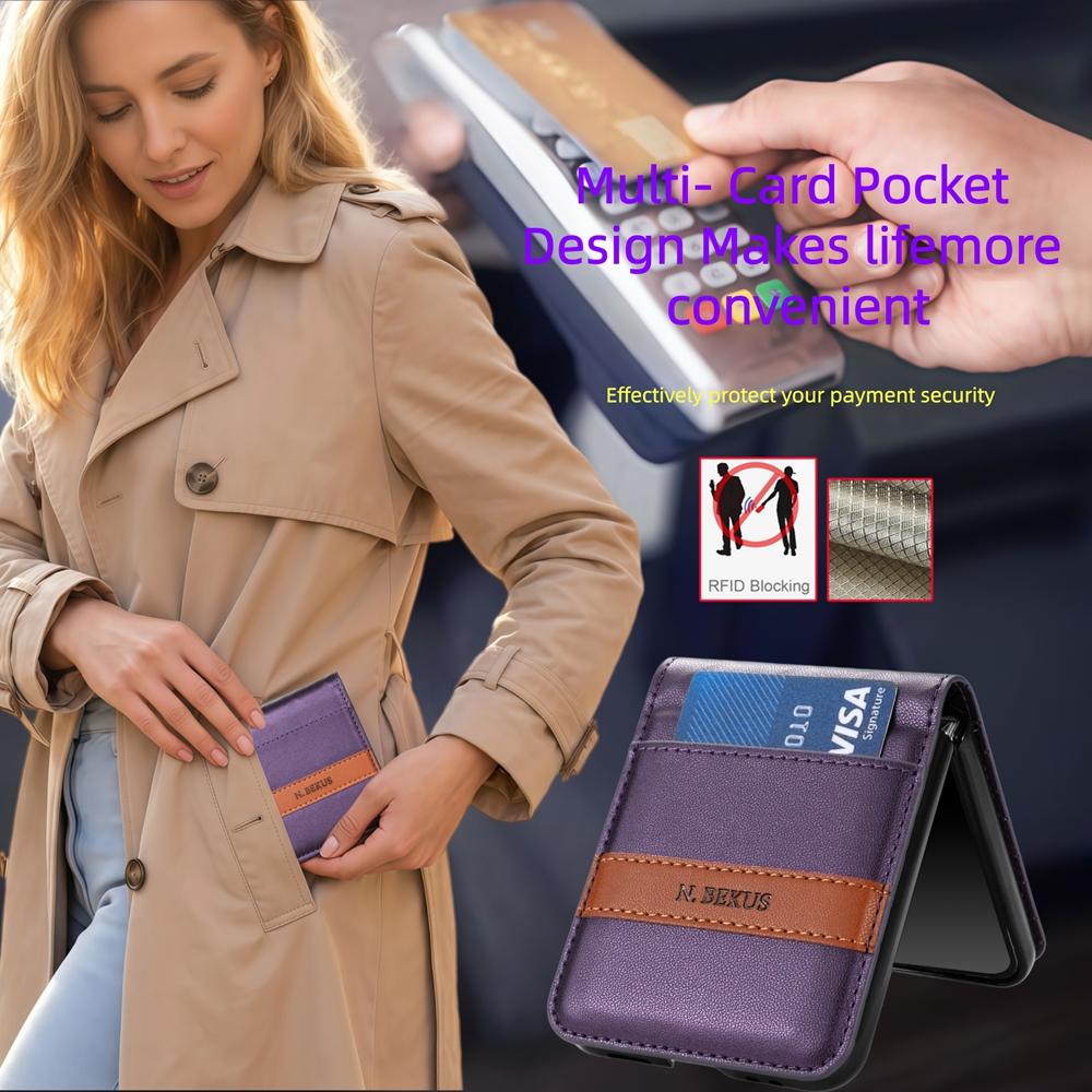 Skórzane Etui Na Samsung Galaxy Z Flip 8 7 Fe 6 5 4 3 Flip8 Flip7 Flip 7Fe Flip6 Flip5 Portfel Slot Na Karty Blokowanie RFID Etui Na Telefon