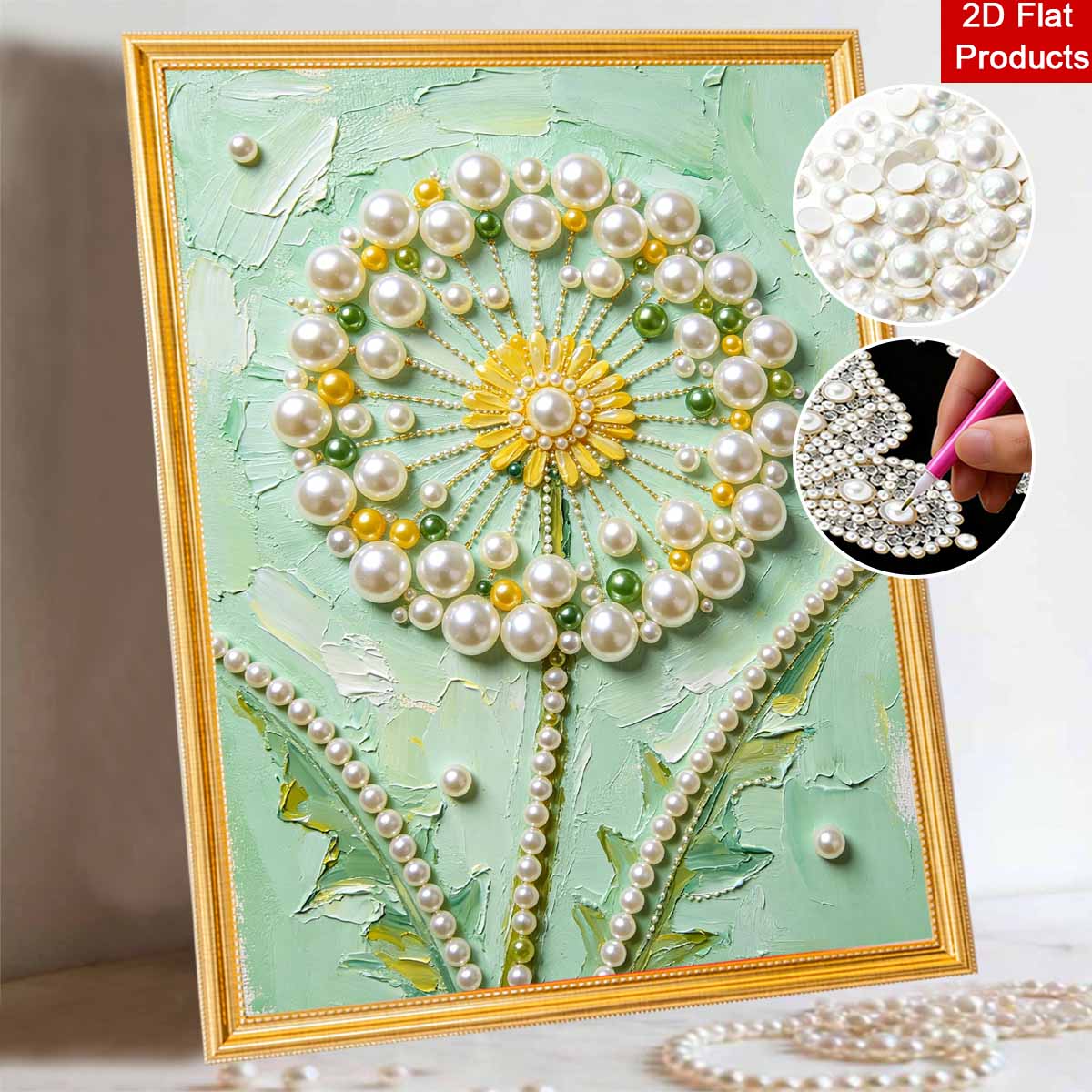 Dandelion pearl painting handmade diy pearl art painting stickers home decoration gifts 30x40