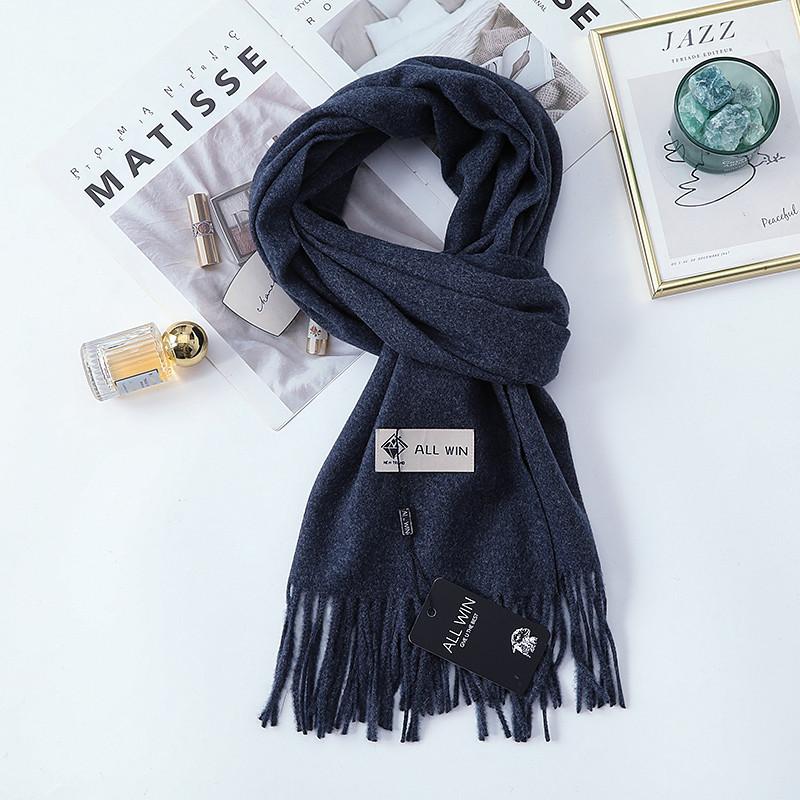 Wool Scarf Women's Winter Premium Thick Solid Color Scarf Versatile New Autumn and Winter White Cashmere Scarf