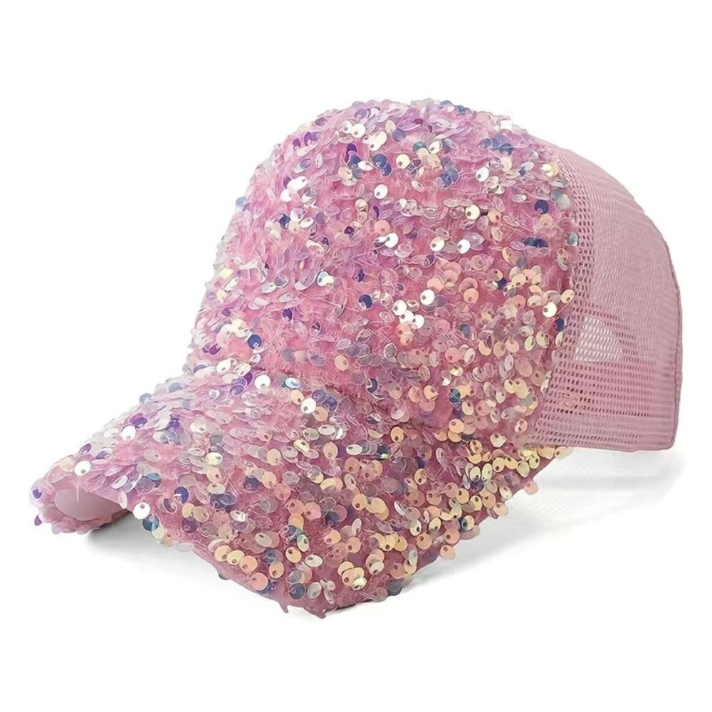 Shiny Sequins Baseball Cap Blingbling Sun Hat Simple Sequin Baseball Hat  Street Dance