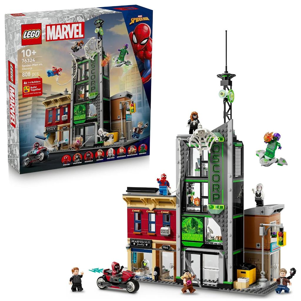 LEGO Marvel Spider-Man Vs. Oscorp 76324 Toy Boys Girls Toys Birthday Present Blocks 10 Years Old 11 12 Elementary School Goods Figure Battle Robot 808