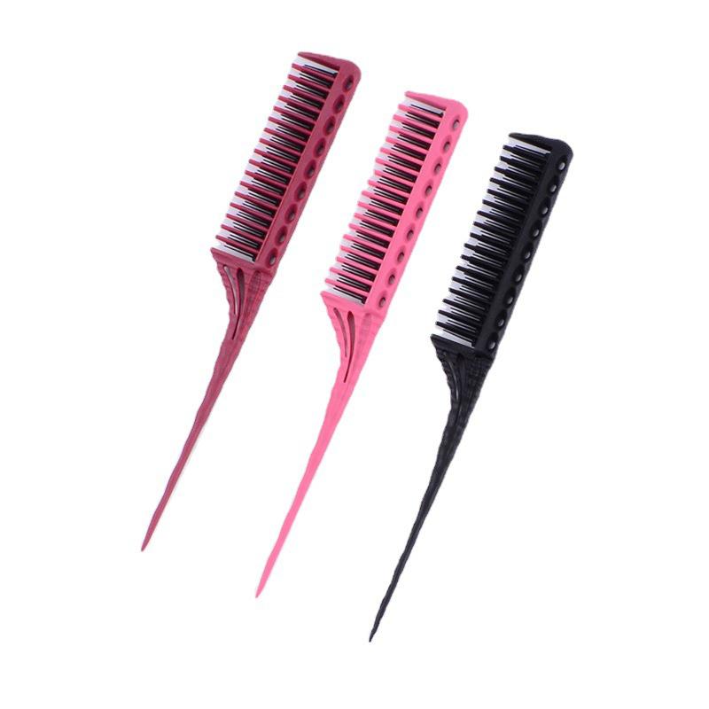 1Pc Professional Hair Combs Tip Tail Comb Barber Hairdressing Comb 3-Row Teeth Detangling Comb Salon Tools Barber Accessories