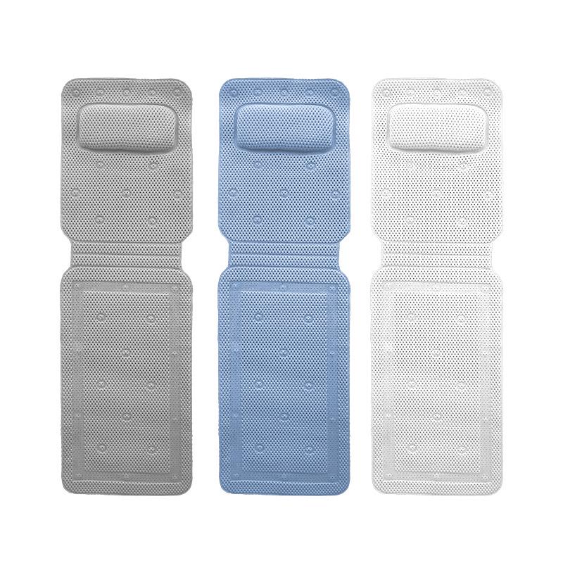 Anti-Slip PVC Bathtub Mat with Suction Cups, Pillow, and Backrest for a Relaxing Bubble Bath