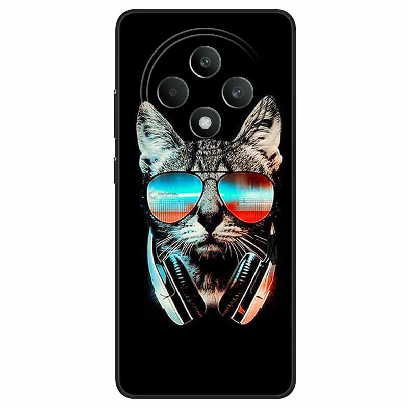 For OPPO Reno 12F 5G Case Cool Black Soft Silicone Cover for Oppo Reno12 FS Cartoon TPU Shell On Reno12 F Protective Funda Capas