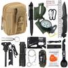 Ensemble d'outils multifonctionnels de camping et de survie avec trousse de premiers secours