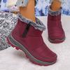 Fashion Casual Fabric Furry Snow Boots Women 2025 Winter Retro Thick Bottom Non Slip Hiking Shoes Warm Short Plush Side Zip Mom's Shoes