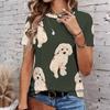 Fashion Women Retro Plush Animal Patterns Print T Shirt Funny Casual O-neck Short Sleeves T-shirt Summer Female Tee Shirt