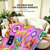 1PC Hey Duggee Custom Name Patterned Flannel Blanket Suitable For All Seasons for Home Decor Warmth and Comfort Gifts Holiday Present