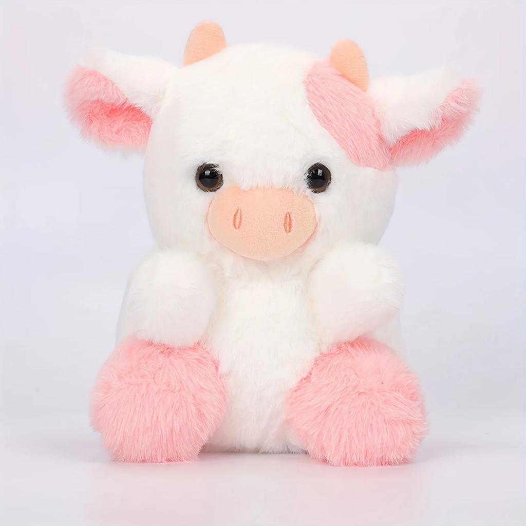 Kawaii Cow Plush Toy Plush Pillow Palm Cows Plush Stuffed Animal Toy Cartoon Cute Pink Cow Plush Toy Cow Plushie Doll for Kids