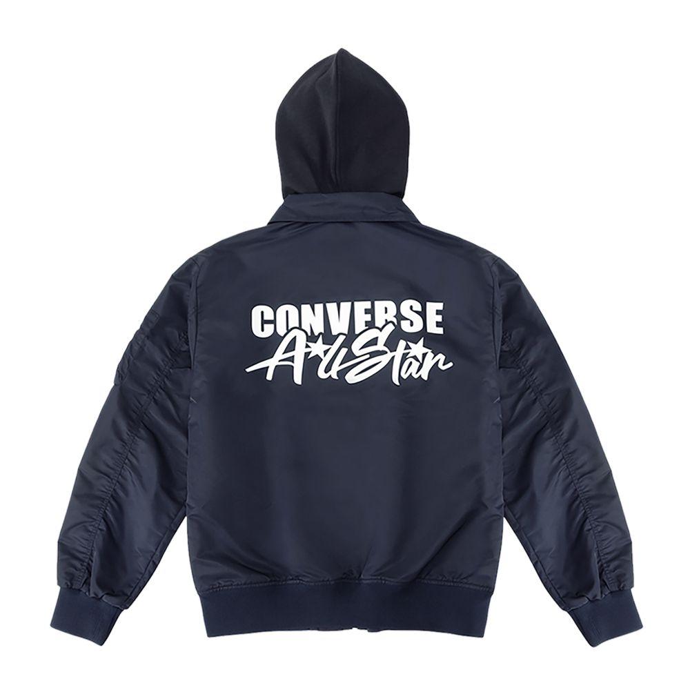 Converse Jackets Men's Navy Blue Hooded Moderate Mock Two Piece MCJ414-GHM