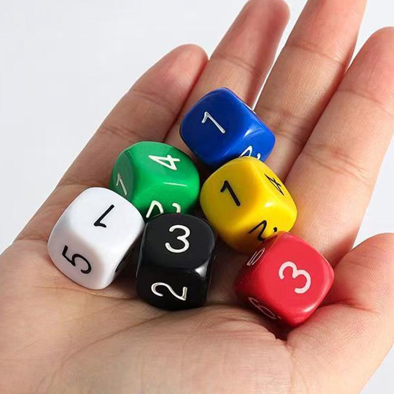 12PCS Acrylic Number Dice 16MM Math Educational Learning Toys Party Supplies Classroom Prizes Board Games Accessories For Kids