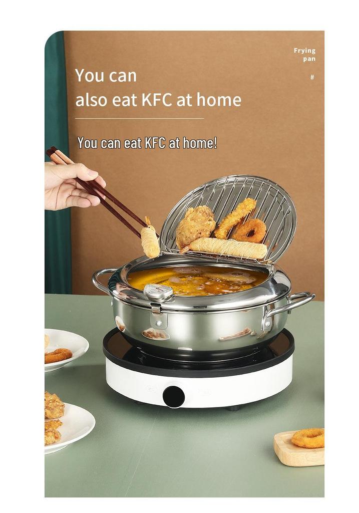 304 Stainless Steel Japanese Tempura Deep Fryer Pot