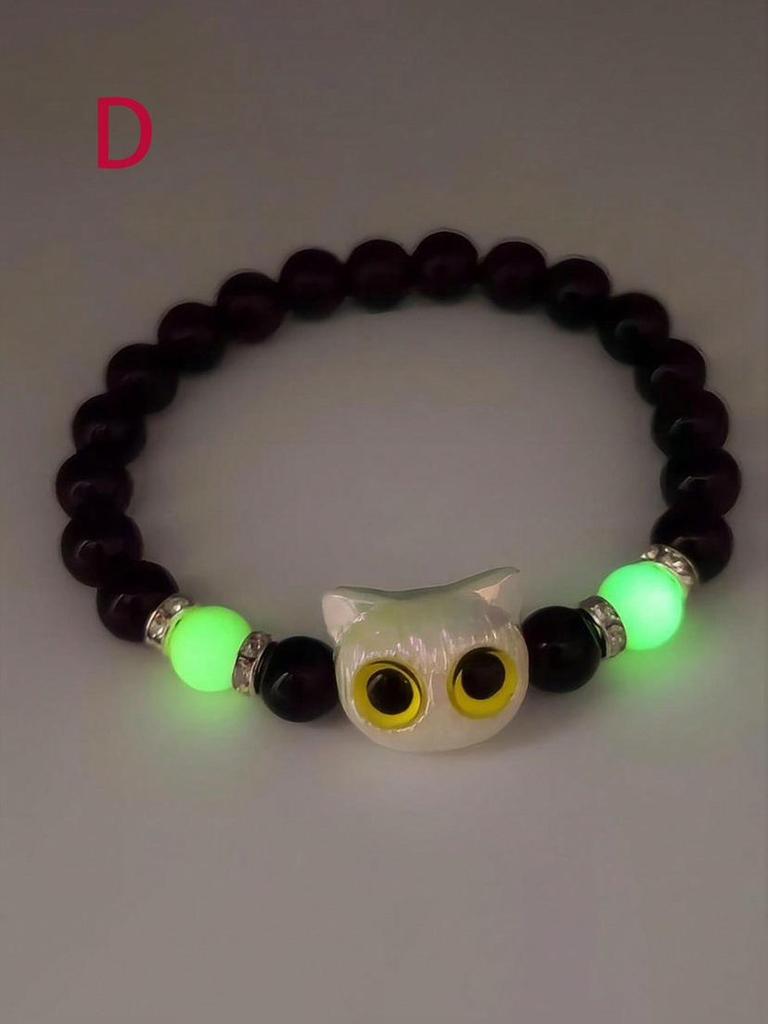 Luminous Black & White Kitten Shell Star Bracelet - Couple Jewelry Gift