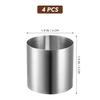 Amosfun Stainless Steel Circle Rings/Mousse Rings, 5cm Tall X 6cm Wide, Set of 4, Cookie Cutter, Cake Mold, Round, Small, Deep, Round Mold, Baking Rin