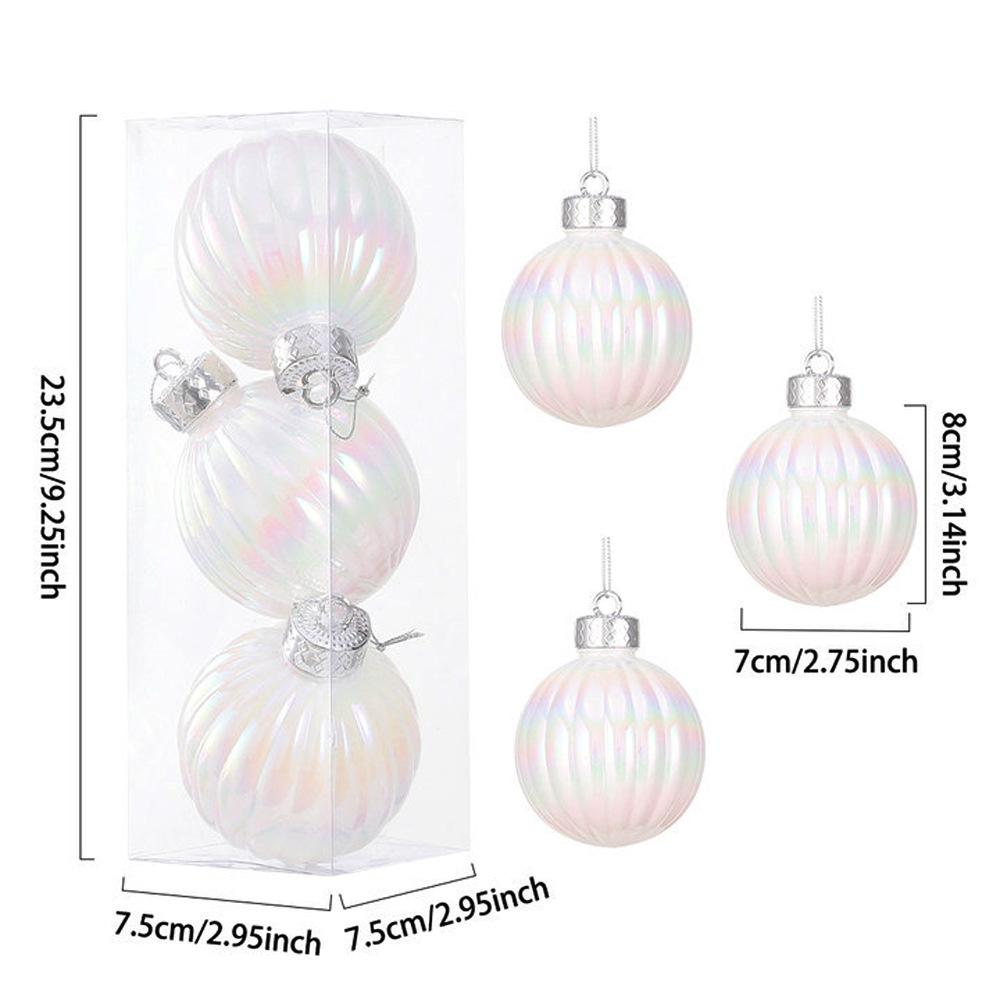 

3pcs/box 8cm Christmas Ball Decorations Colorful Transparent Balls Xmas Tree Hanging Pendant Home Navidad New Year Ornaments