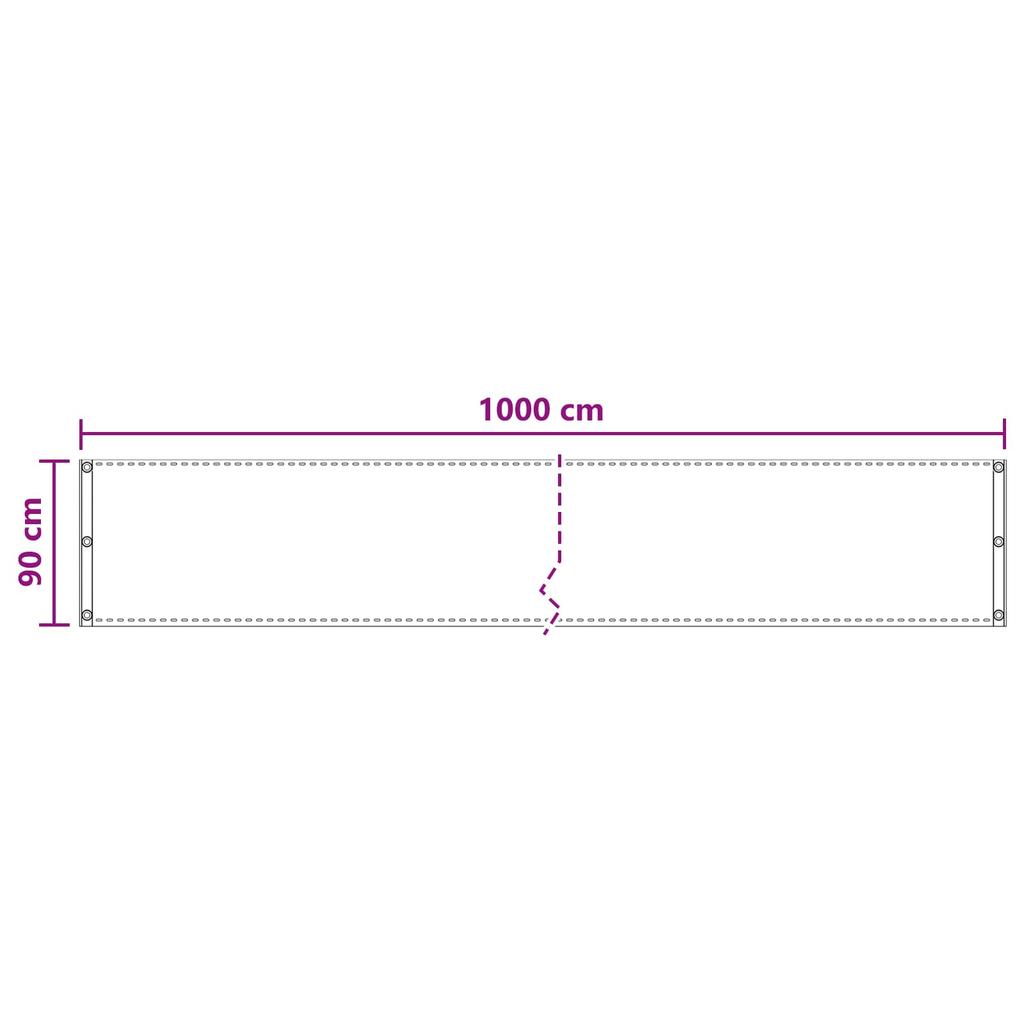 Balcony Privacy Screen Black 90 X 1000 Cm HDPE and Aluminum