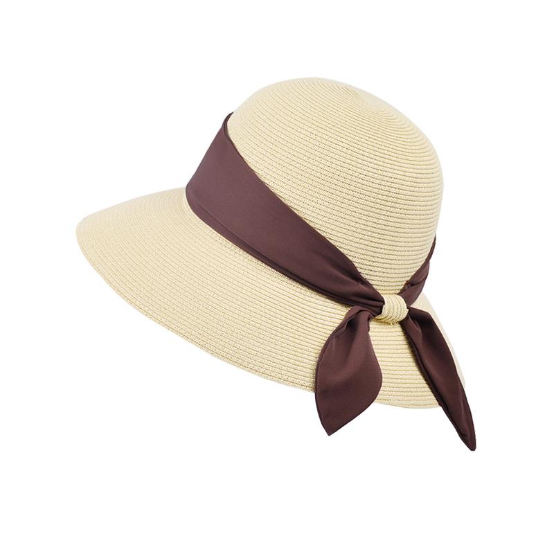 Summer big eaves sunshade sunscreen straw hat casual beach sun hat children advanced sense show face small straw bucket hat