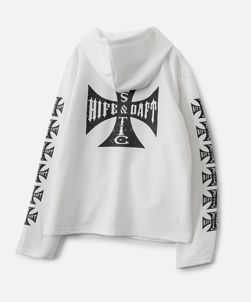 Vastic Cross Logo Zip-Up Hoodie_White