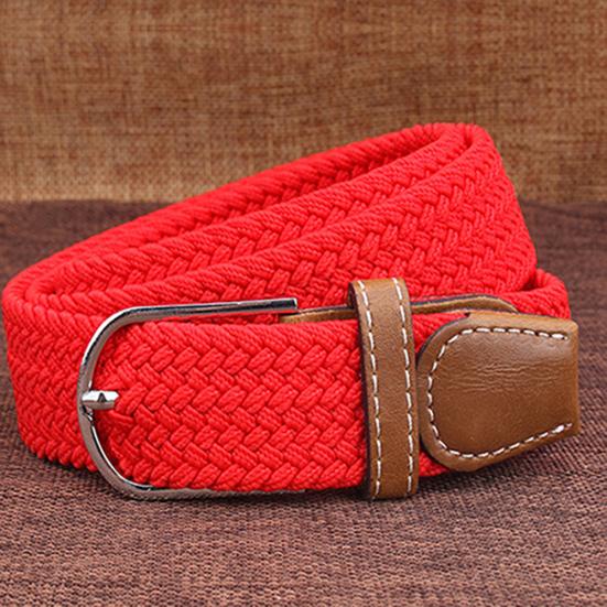 Masculino feminino lona simples webbing metal fivela tecido estiramento cinto cinta