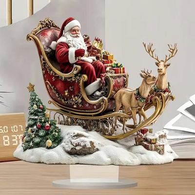 Creative Santa Claus Snowman Christmas Decoration New Year Multi-Scene Holiday Decor Xmas Table Ornament Home Office Decor