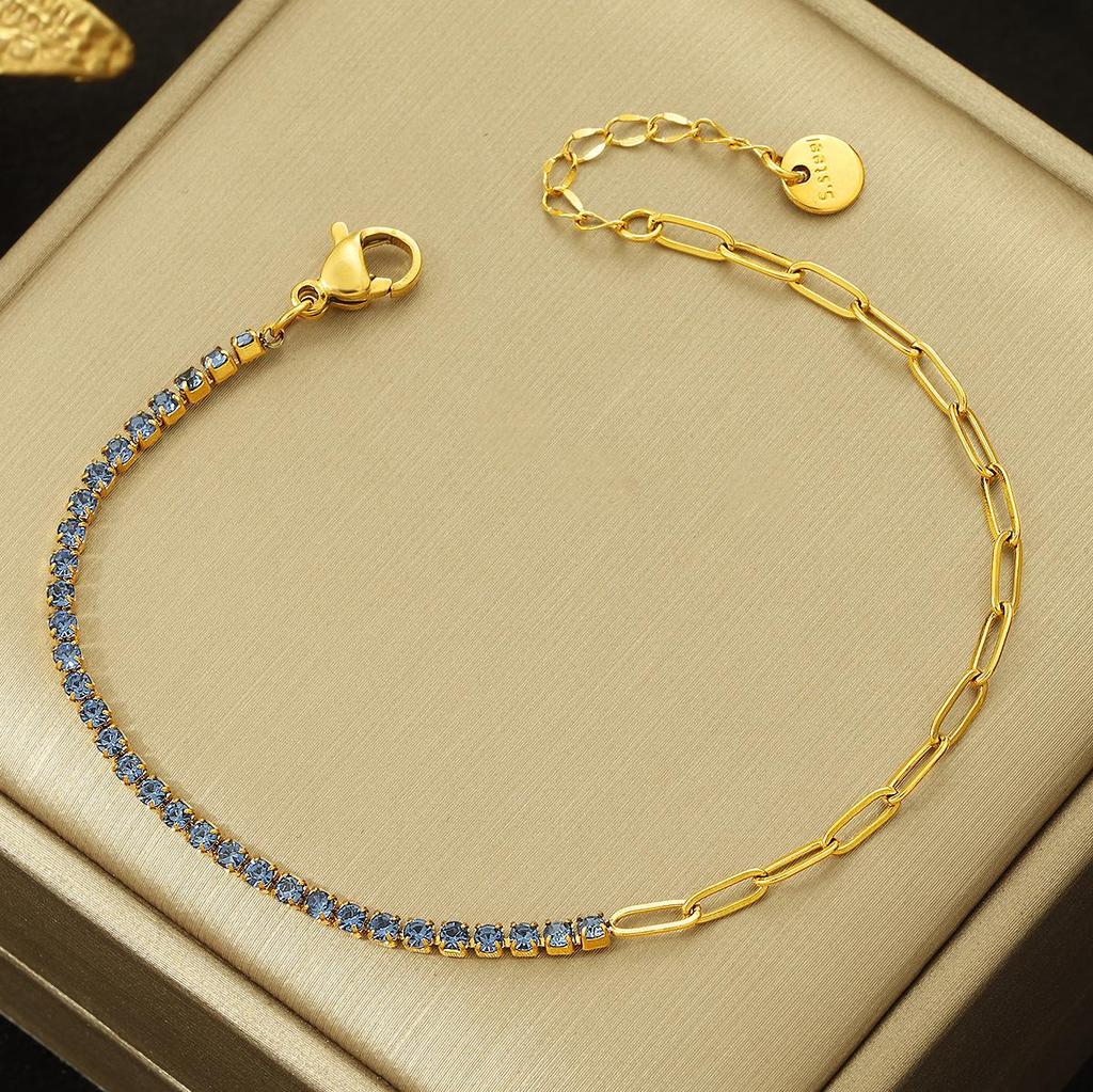 2025 Women's Fashion Cubic Zirconia Tennis Bracelet: Versatile, Niche Design, Colorfast Titanium Steel