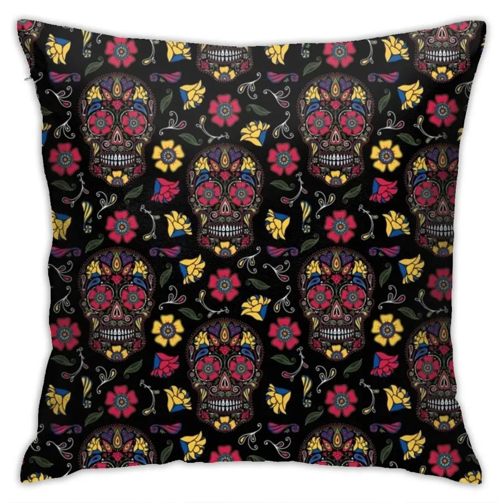 Halloween Horror Pumpkin Bat Print Pattern Cushion Cover Home Living Room Sofa Decoration Polyester Zipper Pillow
