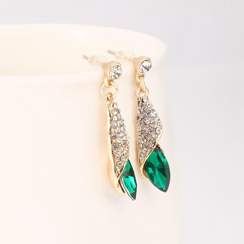 Mode Kristall Ohrring Damen Strass Wassertropfen Ohrringe Elegantes Schmuckstück Party Hochzeit Abendkleid Accessoires Funkelnde Hängeohrringe für Sie