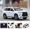 1:24 Metal LX570 LX600 Cars Miniature Models 6 Doors Opened Off-road SUV Diecast Toy Light Music Toys for Boys Festival Presents