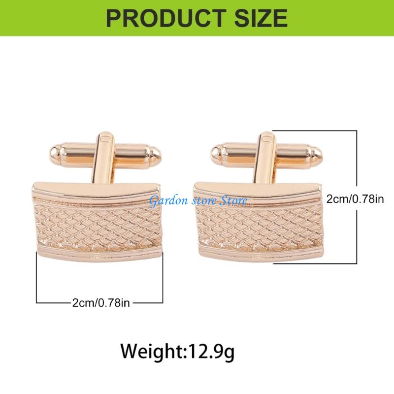 B0KB 1 Pair Men's Cufflinks Metal Cuff Link for Men Wedding Christmas Decoration